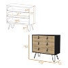 Kumasinova 3 Drawer Dresser,Wooden Chest of Drawers with Legs,Modern Storage Dresser,Bedroom and Entryway Furniture,1 Piece,Black - 3 of 4