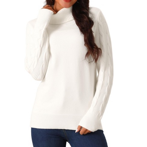 Seta T Women's High Neck Long Sleeve Loose Casual Sweater - image 1 of 4