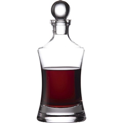Elegant Clear Crystal Hourglass Whiskey Decanter with Stopper