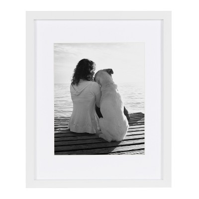 White Wood 11x14 Matted Picture Frame Set of 4