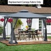 Gulches 10x10 Ft Patio Double Roof Gazebo Replacement Canopy Top Fabric - Stylish and Durable Outdoor Cover for Gatherings, Gray - 2 of 4