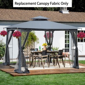 Sevobal Patio Umbrellas Patio Double Roof Gazebo Replacement Canopy Top Fabric For Lawn, Garden, Backyard, Gray, 117"*117"*26.78" - 1 of 4