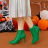 Allegra K Women's Stiletto Heels Closed Pointed Toe Side Zip Ankle Boots - 2 of 4