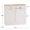 MAYEERTY White Kitchen Trash Cabinet, 2 Drawers + 2-Compartment Tilt-Out Organizer for Waste Sorting - 4 of 4