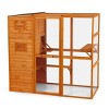 LAOTIES Large Wooden Outdoor Cat Enclosure with Waterproof Roof,2 Platforms,Pet House for Cats And Small Animals - 3 of 4