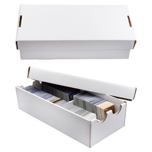 Playthos 2-Row Baseball Trading Card Storage Boxes 2pk; Deluxe Sports and CCG Cardboard Boxes for Toploaders, Max 1600 Card Capacity Each Box - 1 of 4