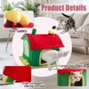 Cat bed indoor enclosed warm cave - cat bed with removable cleaning mat, ample interior space, comfortable and soft pet house, red and green colors - 4 of 4