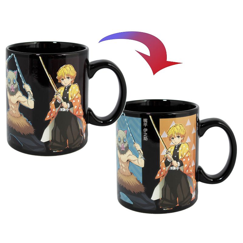 Demon Slayer Manga Anime Heat Color Changing Coffee Mug Tea Cup 16 oz. Black, 2 of 6