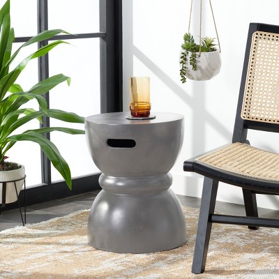 Haruki Dark Gray Concrete Drum Accent Table