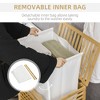 HOMCOM Bamboo Laundry Hamper with Lid, Laundry Basket with Removable Liner Bag, Dirty Clothes Hamper, 19.75 x 14.25 x 23.5 Inches, Coffee - 4 of 4