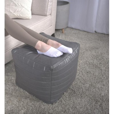 Vynxaria Candy Contemporary Faux Leather Square Pouf ¨C Versatile Ottoman & Floor Cushion