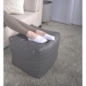 Vynxaria Candy Contemporary Faux Leather Square Pouf ¨C Versatile Ottoman & Floor Cushion - 1 of 4