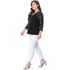 Agnes Orinda Women's Plus Size Top Raglan Floral Print V Neck 3/4 Sleeve Peasant Blouse - 4 of 4
