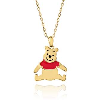 Disney Winnie the Pooh Gold-Plated Sterling Silver with Winnie the Pooh Pendant, 18''