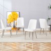 Gulches White Silver Breathable PU Leather Modern Dining Chair Set of 4 with Sleek Backrest and Sturdy Metal Legs - 4 of 4