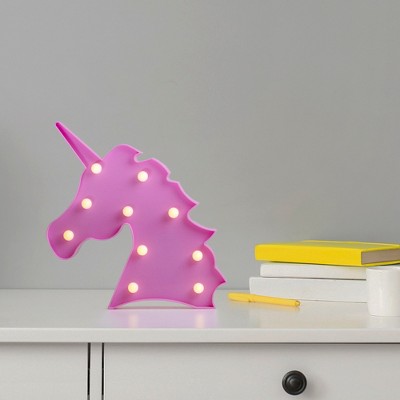 Northlight 10" LED Lighted Pink Unicorn Marquee Wall Sign