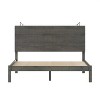 TIRAMISUBEST Full/Queen Size Farmhouse Style Platform Bed, Wooden Bed Frame with Two Headboard Lights - 4 of 4