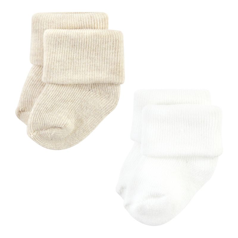 Hudson Baby Cotton Rich Newborn and Terry Socks, Neutral Tones, 4 of 9