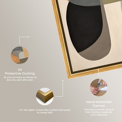 Large Abstract Geometric Canvas Wall Art with Gold Frame