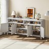 Fluted Storage Cabinet 65.8" Adjustable 3-Tier, Modren Entryway Organizer with Fluted Doors and Gold Handle, for Home Office - 4 of 4