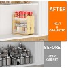 Bamboo Pull Out Spice Rack Organizer for Kitchen Cabinets – 2 Drawer, 2-Tier Heavy-Duty Sliding Storage, 5.1" Wide, Nature - 2 of 4