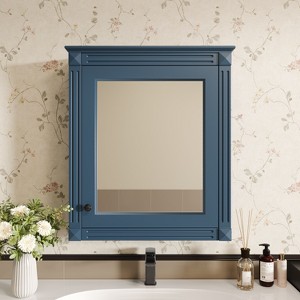 NicBex 27"x24" Elegant Wall Mounted Bathroom Cabinet with Mirror&3 Adjustable Shelves,Mirrored Medicine Cabinet for Bathroom,Matte Finish - 1 of 4