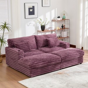 Polibi Oversized Double Chaise Lounge Sofa with Cup Holders and USB Ports - 1 of 4