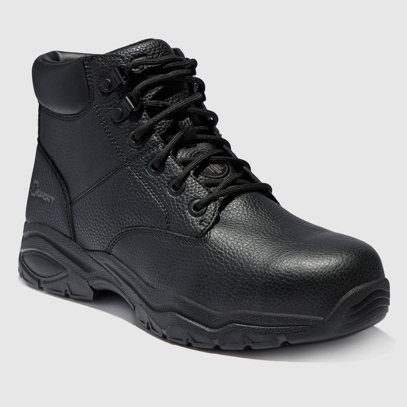 S Sport By Skechers Men's Elton Steel Toe Leather Work Boots - Black, 1 of 5