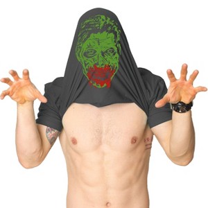Mens Ask Me About My Zombie T Shirt Funny Flip Disguise Outbreak Halloween Tee - Crazy Dog Men's T Shirt - 1 of 4