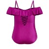 Women's Plus Size Ingrid Ruffle 1 Piece - magenta purple | CITY CHIC - 4 of 4