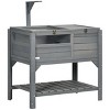 Tortoise Habitat Enclosure with Storage Shelf and Light Support Frame Indoor Outdoor Reptile Cage,Gray - LAOTIES - 3 of 4