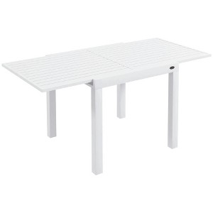 Resenkos Patio Dining Tables,Patio Tables,Expandable Patio Table, Outdoor Dining Table for 4-6 with Aluminum Frame, White - 1 of 4