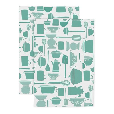 2pk Cotton Designer Pinch 'N Dash Kitchen Towels - MU Kitchen