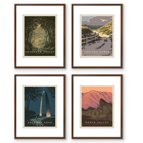 Americanflat Retro World Travel Posters - 12 Piece Framed Gallery Wall Set  With Mat : Target