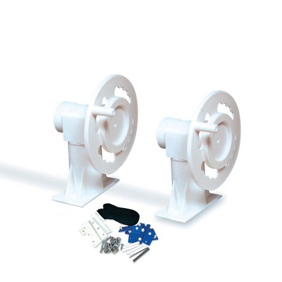 Swimline HydroTools Reel System for Above-Ground Swimming Pool Solar Blankets - White