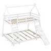 NicBex Twin Over Queen House Loft and Bunk Bed with Climbing Nets and Climbing Ramp,Wood Bunk Bed Frame with Safety Guardrail for Kids Teens - 4 of 4