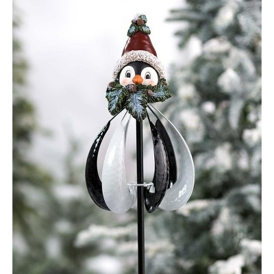Wind & Weather Metal Holiday Penguin Wind Spinner