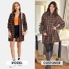 EXLURA Womens Plaid Flannel Shacket Long Sleeve Button Down Shirts Long Jackets Oversized Fall Fashion Outfits - 2 of 4
