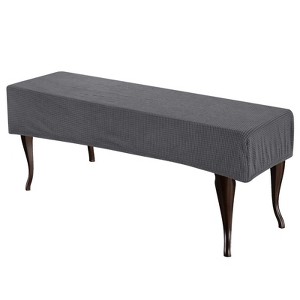 Unique Bargains Stretch Jacquard Checkered Anti-Dust Protecting Dining Chair Slipcovers for 42" - 54" Bench - 1 of 4
