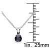 Pompeii3 1/2ct Black Diamond Solitaire Pendant 14K White Gold - 2 of 4