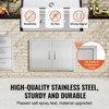 VEVOR BBQ Access Door, 30W x 21H Inch Double Outdoor Kitchen Door, Stainless Steel Flush Mount Door, Wall Vertical Door with Handles, Silver - 4 of 4