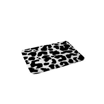 Rebecca Allen Black Leopard Memory Foam Bath Mat Black/White - Deny Designs