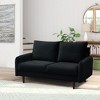 Velvet Loveseat Mid-Century Modern Sofa Tufted Couch with Wooden Legs for Living Room - 2 of 4