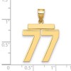 Black Bow Jewelry 14k Yellow Gold, Athletic Collection, Large Polished Number 77 Pendant - 2 of 3