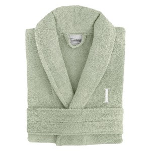 Linum Home Textiles 100% Turkish Cotton Personalized Terry Bathrobe, Green - 1 of 2
