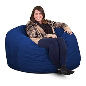 Ultimate Sack 4ft Bean Bag Chair, Oversized Comfortable Indoor Floor Lounger, Giant Foam-Filled Furniture for Relaxing, Electric Blue Suede - 1 of 4