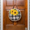 Check Pumpkin and Sunflowers Hooked Door Decor - 2 of 4