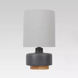 Ceramic Table Lamp with Wood Base (Includes LED Light Bulb) - Threshold™