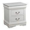 Royal Hampton 2 Drawer Wooden Nightstand with Metal Hanging Pulls and Bracket Feet, White - 3 of 4