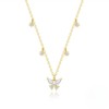 Clotth Sterling Silver Butterfly Cubic Zirconia Layered Necklace for Women - Chic Collar Chain Jewelry - Gold - 2 of 4